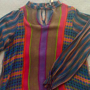 Conditions Apply sheer patterned blouse